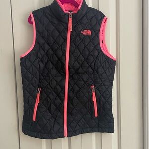 The North Face Black & Pink Quilted Vest